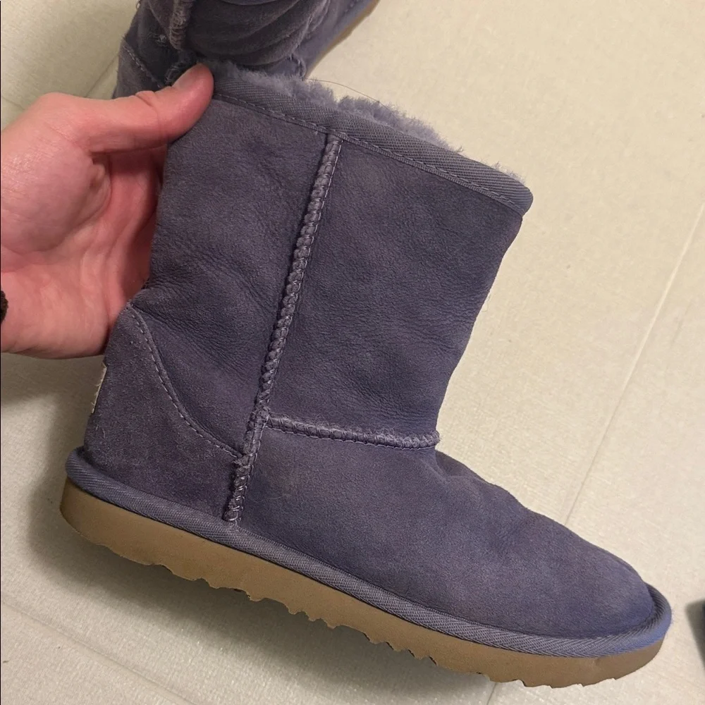 NWOT Ugg Australia purple mid height ankle fuzzy sheepskin fur boots